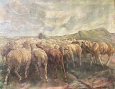 Hans Wedel (German 1885-1953): Shepherd and his Flock in the Mountains