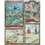 Chinese School (early 20th century): Battle Scene; Butterflies; Family Scene