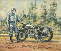 J Irving Pugh (British mid 20th century): 'Field 1928 Norton' 490cc motorcycle