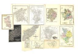 John Cary (English 1755-1835): 'Northamptonshire' and 'Worcestershire' engraved maps with hand colou