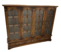 Royal Oak Furniture - oak bookcase with four glazed doors