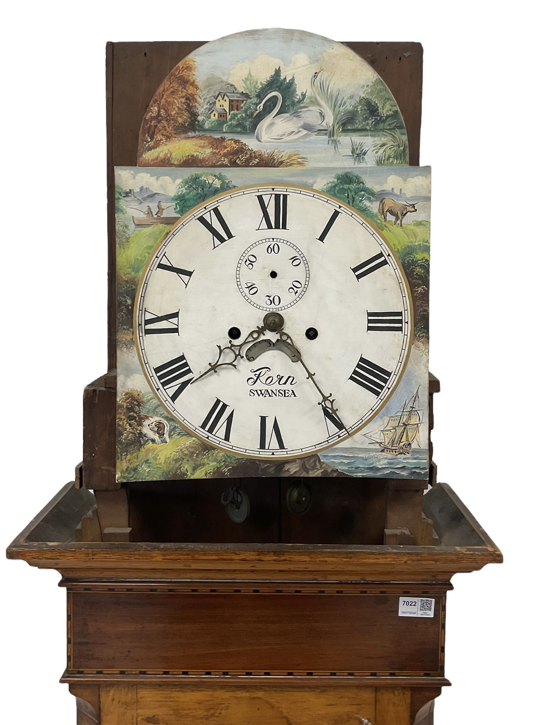 A late 19th century oak and mahogany longcase clock - Image 4 of 7
