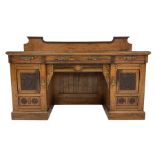 Late 19th century oak raised back sideboard