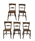 Set five 19th century farmhouse chairs