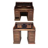 20th century mahogany roll top desk
