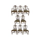 Set eight (6+2) regency design dining chairs