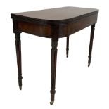 Gillows design mahogany fold over tea table