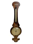 A Victorian mercury barometer c1860 in a rosewood case with mother of pearl inlay