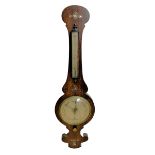 A Victorian mercury barometer c1860 in a rosewood case with mother of pearl inlay
