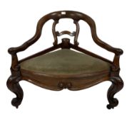 Victorian rosewood framed corner chair