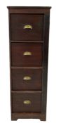Mahogany four drawer filing cabinet with Wellington style lock