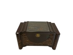 Camphor wood coffer with Chinese carvings