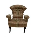 Victorian fan back armchair