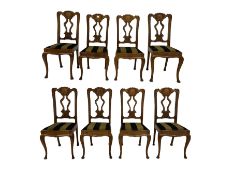 Set eight 20th century oak dining chairs