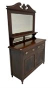 Edwardian walnut mirror backed chest