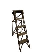 Slingsby - vintage folding step ladders and two other pairs of ladders