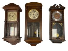 Three 20th century striking wall clocks