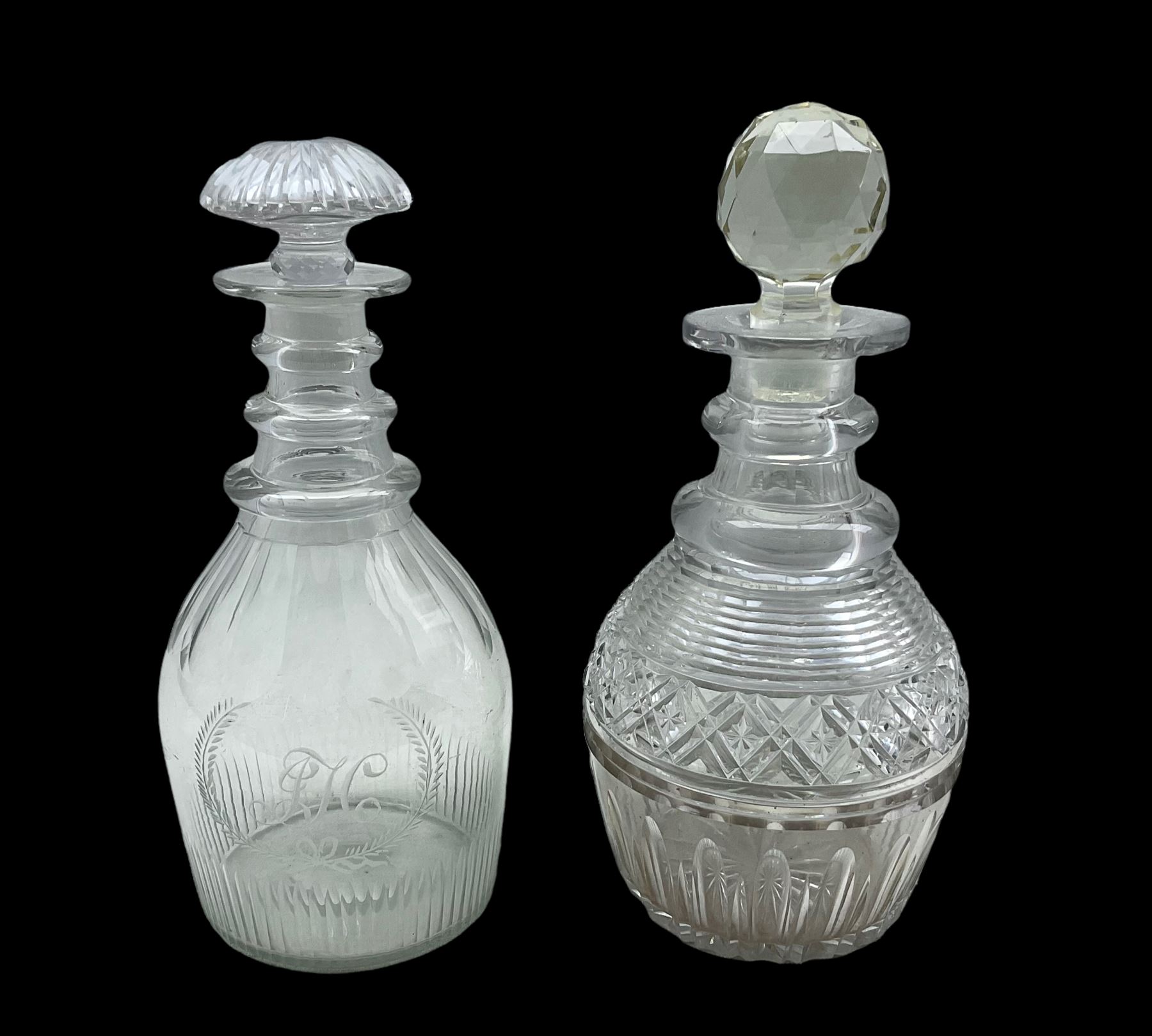 Pair of Georgian cut glass decanters (2)