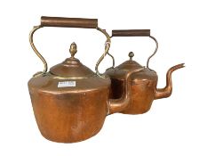 Two 19th century copper kettles (2)