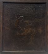 Early 20th century leather panel