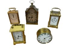 Five 19th & 20th century carriage clocks