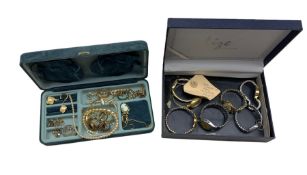 Two jewellery boxes and contents of costume jewellery