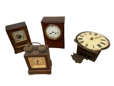 Three 19th century mantle clocks and a 19th century wall clock