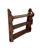 19th century walnut hanging shelves