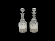 Pair of Regency style cut glass decanters (2)