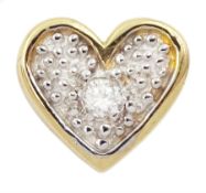 14ct gold diamond heart shaped pendant