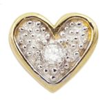 14ct gold diamond heart shaped pendant