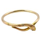 Early 20th century gold snake arm bangle