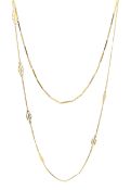 Gold fancy link necklace and one other rectangular link necklace