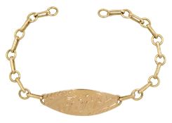 14ct gold initialed bracelet