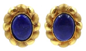 Pair of 18ct gold lapis lazuli stud earrings