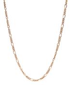 9ct rose gold Figaro link necklace