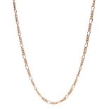 9ct rose gold Figaro link necklace