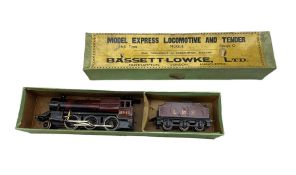 Bassett-Lowke O gauge live steam 'Mogul' 2-6-0 locomotive and tender in LMS crimson livery No.2945