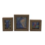 Three Limoges enamelled pictures of Madonna