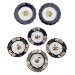 Set of four 19th century floral painted bowls impressed T.H