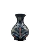 Moorcroft Snake Head pattern vase designed by Rachel Bishop