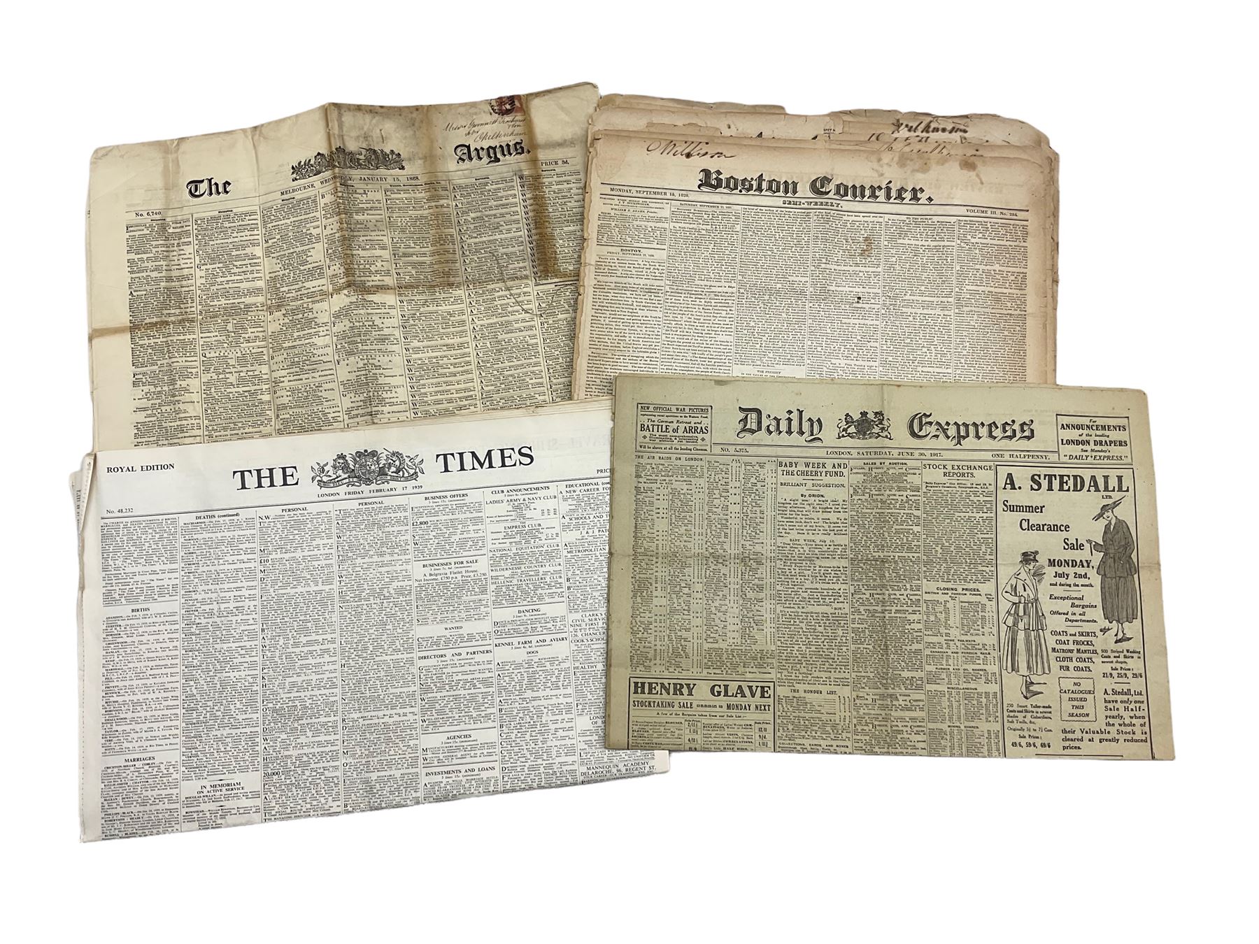 Collection of newspapers and publications comprising Daily Express 1917 - Image 2 of 3