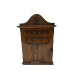 Art Nouveau oak wall cabinet