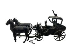 19th century Burmese bronze model of a wedding carriage