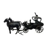 19th century Burmese bronze model of a wedding carriage