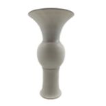 Christine Feiler (Cornish b1948) - Studio pottery Gu form vase with white glaze