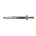 French 1831 pattern 'Gladius' short sword with ribbed brass grip and cross guard stamped 1456