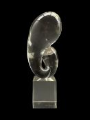 Livio Seguso (Italian 1930-): Large Murano glass sculpture on frosted glass plinth