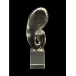 Livio Seguso (Italian 1930-): Large Murano glass sculpture on frosted glass plinth