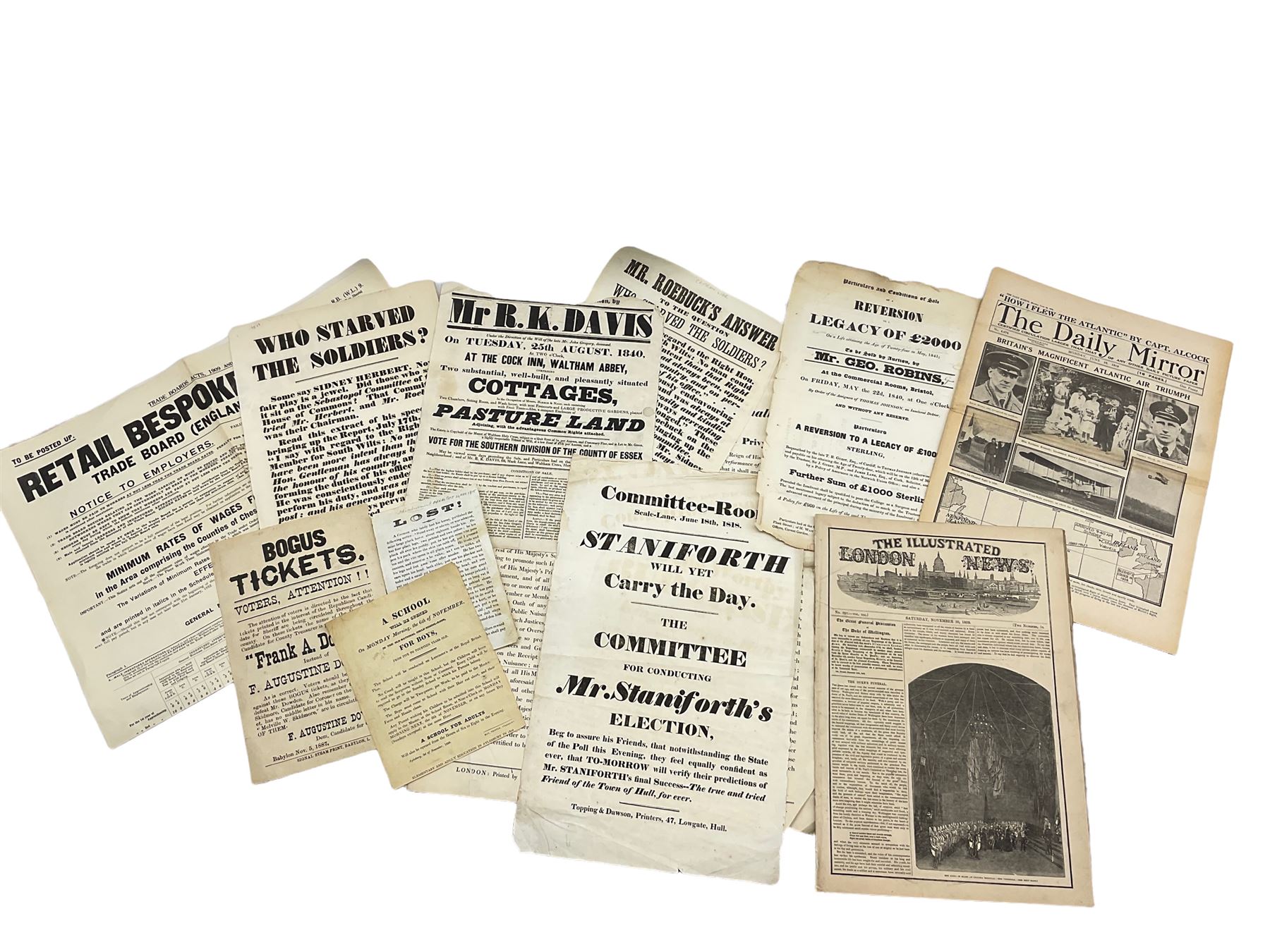 Collection of newspapers and publications comprising Daily Express 1917
